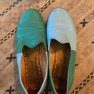 Sabah shoes bicolor turquoise and green
